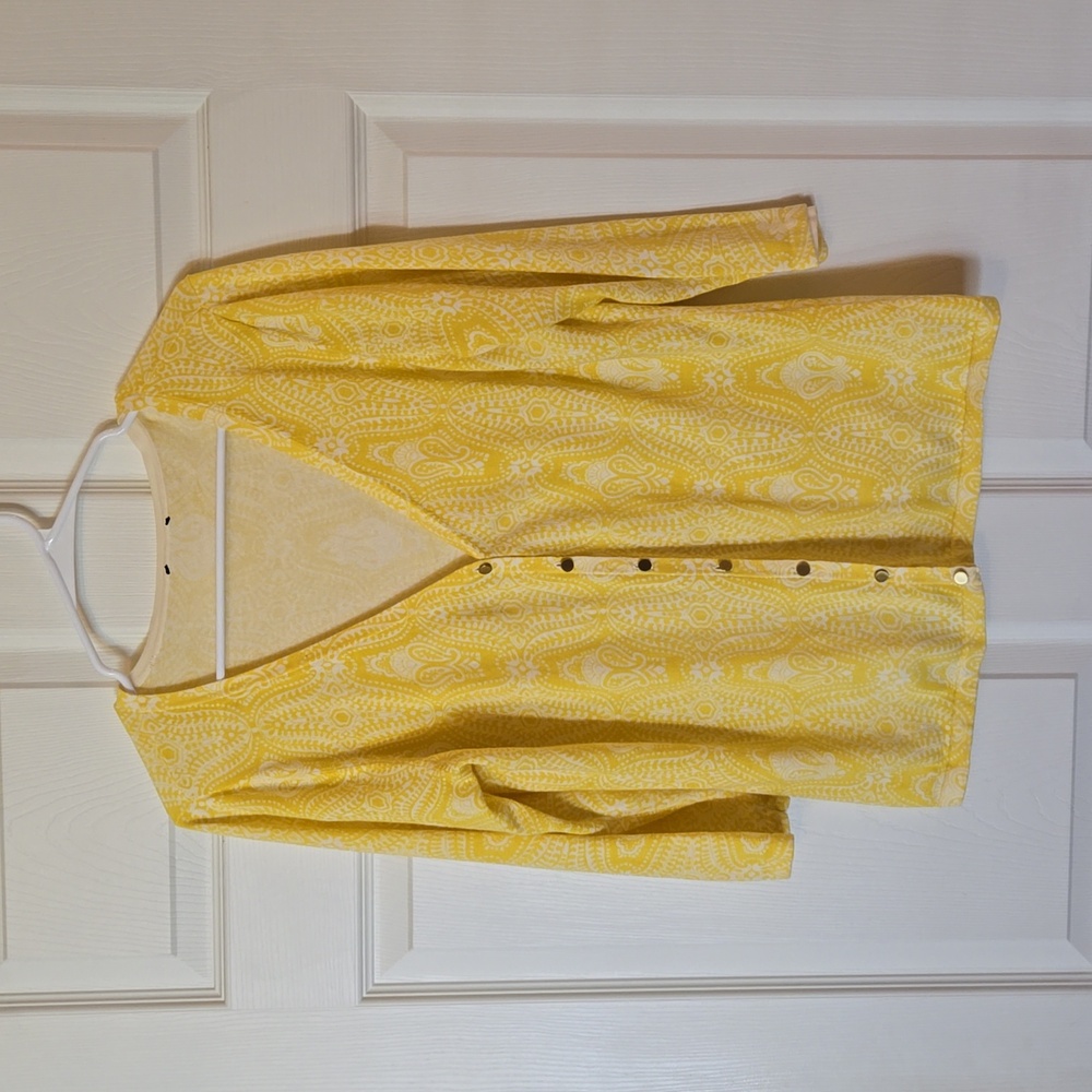 Yellow and White Soft Knit Sweater